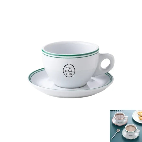 7.8 Oz. Ceramic Coffee Cup w/ Saucer Gift Set