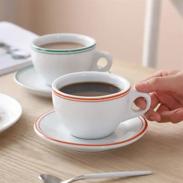 7.8 Oz. Ceramic Coffee Cup w/ Saucer Gift Set