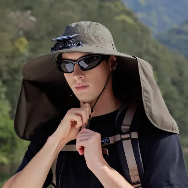 Solar Powered Fan Fisherman Hat