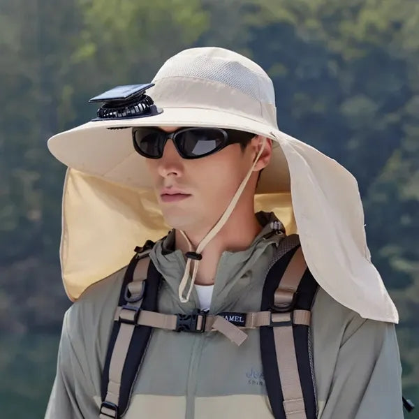 Solar Powered Fan Fisherman Hat