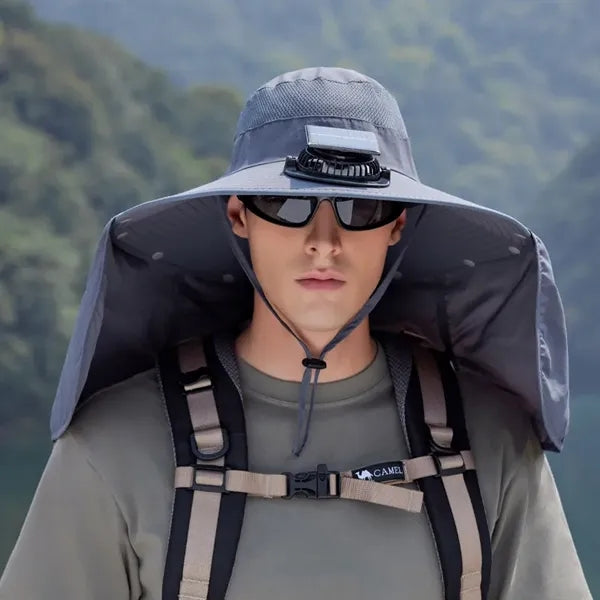 Solar Powered Fan Fisherman Hat
