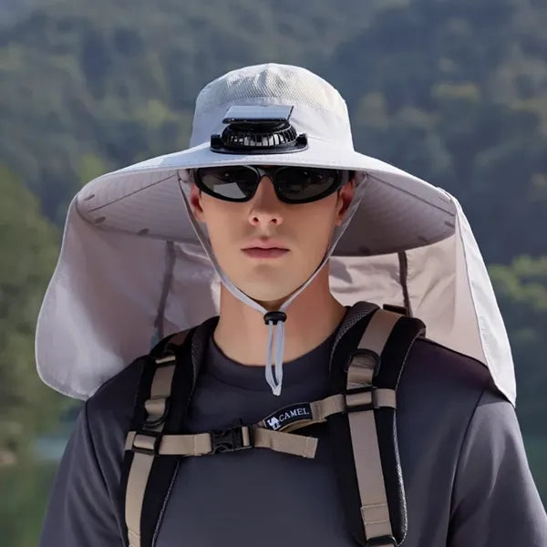 Solar Powered Fan Fisherman Hat