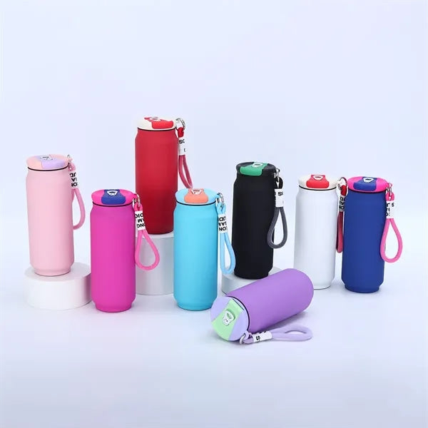 Rubber Coated Stainless Steel Coke Can Shaped Insulated Cup