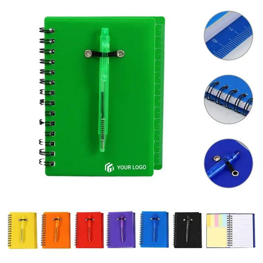 School office journal student notebook with sticky notes