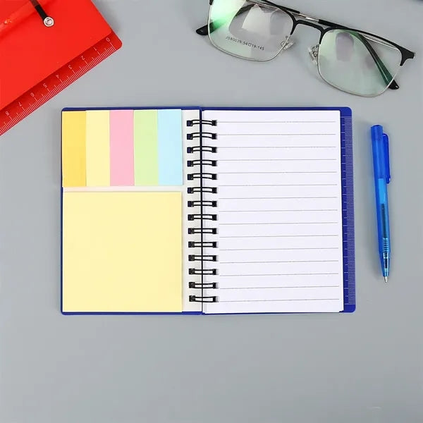School office journal student notebook with sticky notes