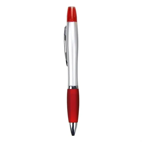 Dual-Function Ballpoint Pen With Fluorescent Highlighter