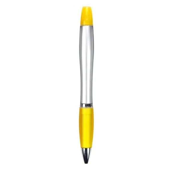 Dual-Function Ballpoint Pen With Fluorescent Highlighter