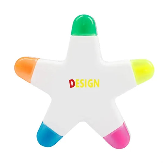 5-Color Star Highlighter Set Student Marker Pens