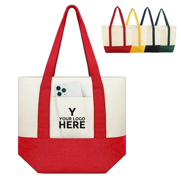 Mini Canvas Tote Bag With Pocket