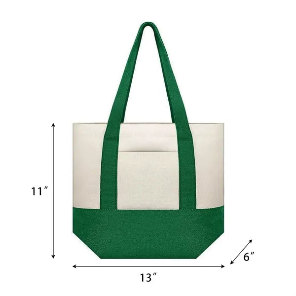 Mini Canvas Tote Bag With Pocket
