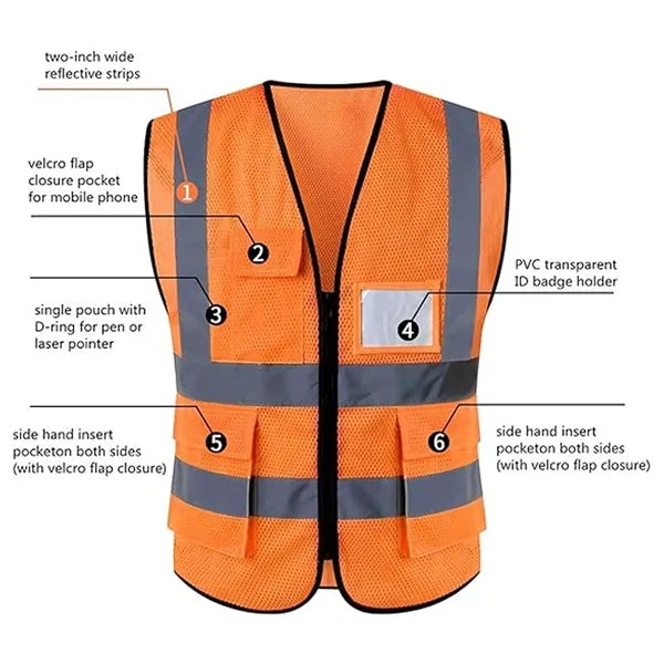 High Visibility Mesh Safety Reflective Vest