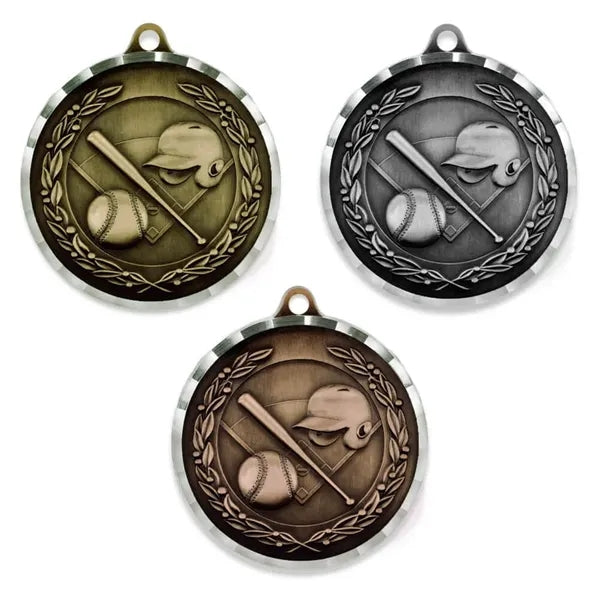 Diamond-cut Baseball Medal - Engravable