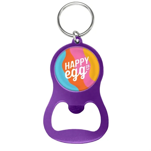 Colorful Aluminum Bottle Opener w/ Key Ring