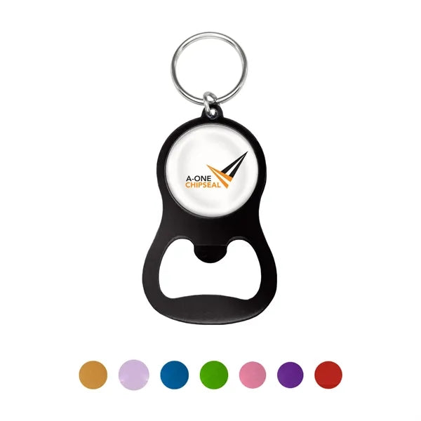 Colorful Aluminum Bottle Opener w/ Key Ring
