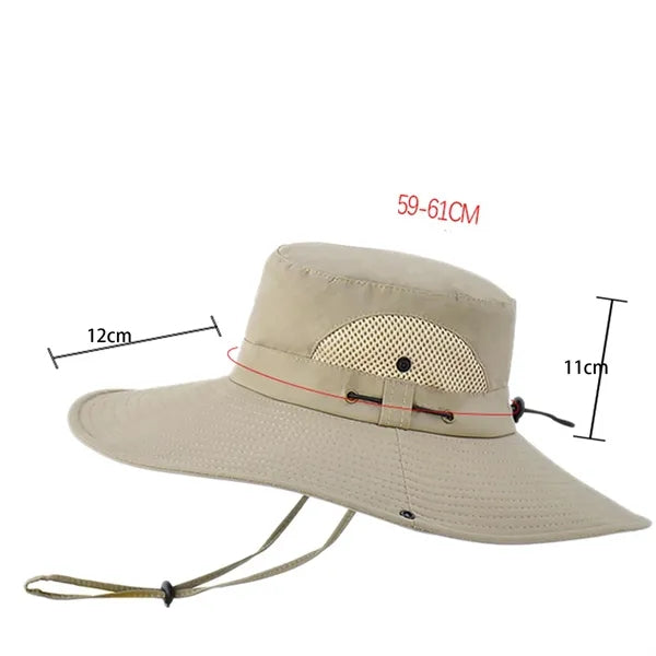 Outdoor Wide Brim Fisherman Bucket Sun Hat