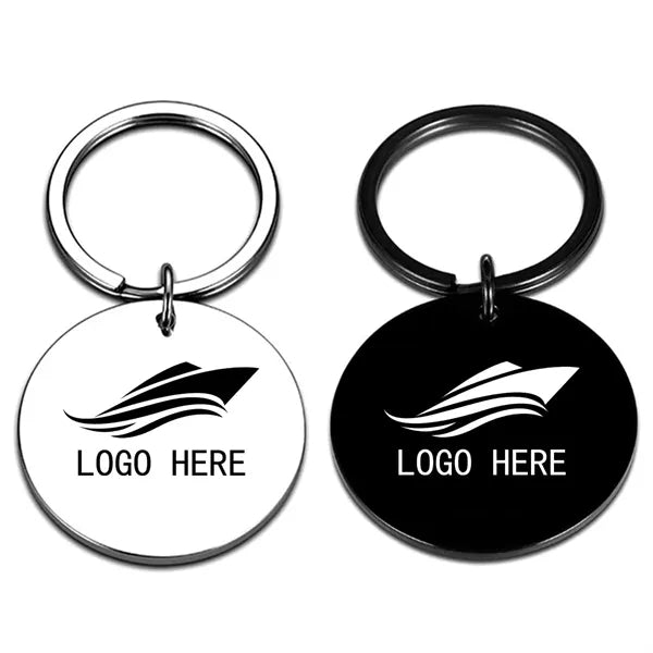Circular Stainless Steel Keychain Logo