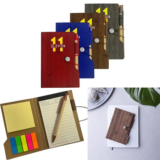 Portable Office Wood Grain Sticky Notebook
