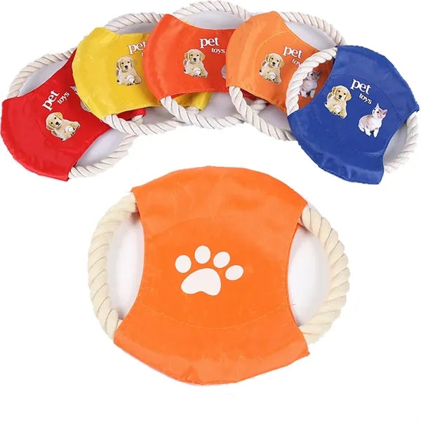 Cotton Rope Pet Flying Disc With Pattern In The Middle
