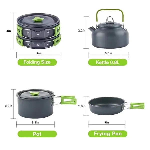 Portable Camping Cookware Set "