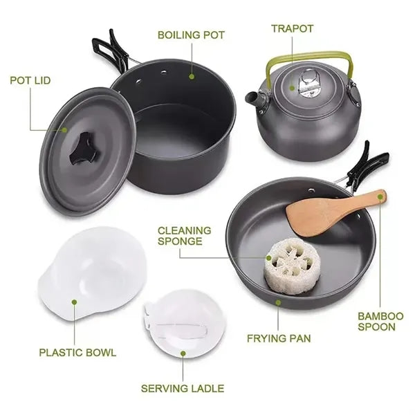 Portable Camping Cookware Set "
