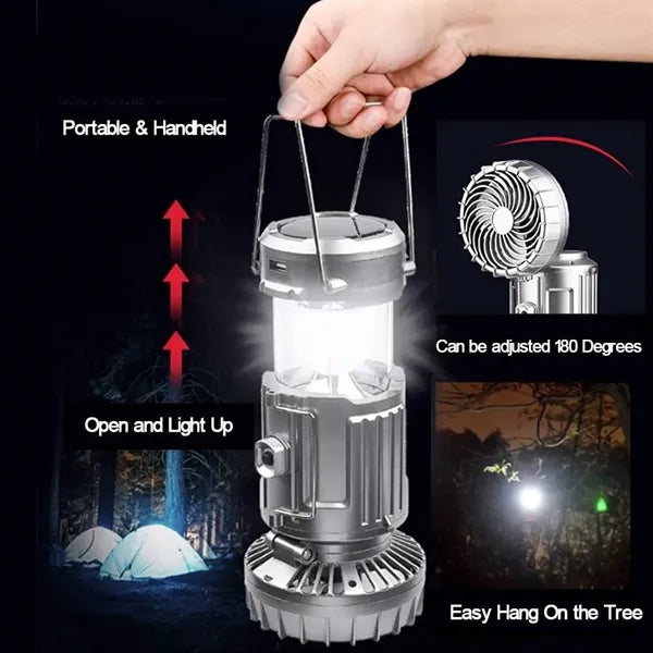 Multi-function Solar Camping Lantern with Fan