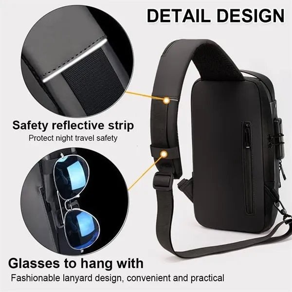 Technology USB Portable Outdoor Men's Cross-body Chest Bag