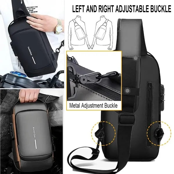 Technology USB Portable Outdoor Men's Cross-body Chest Bag