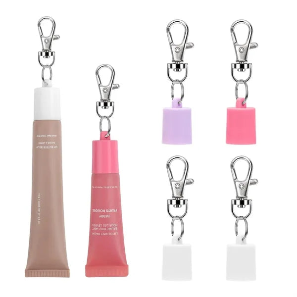 Lip Gloss Holder Keychains with Replacement Cover
