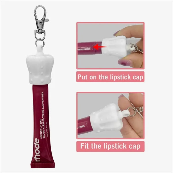 Lip Gloss Holder Keychains with Replacement Cover