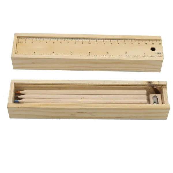 Wooden Box Colored Pencil Sharpener Set