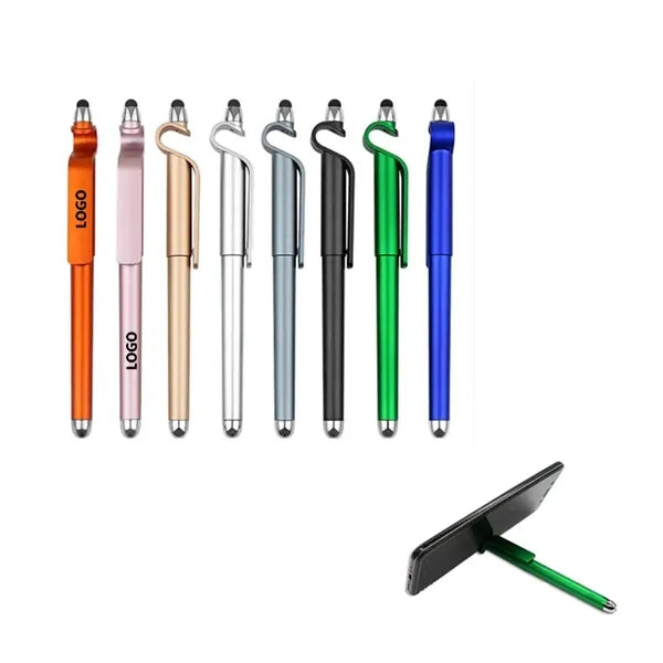 3 in 1 Plastic Stylus Gel Pen with Phone Holder Clip Design