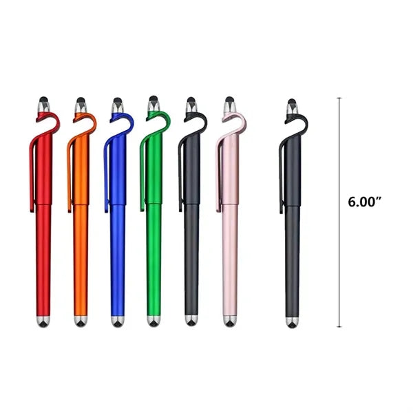 3 in 1 Plastic Stylus Gel Pen with Phone Holder Clip Design
