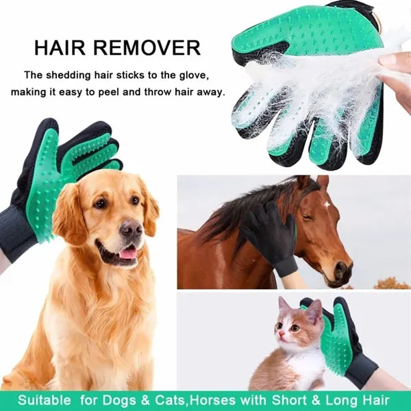 Pet Grooming Massage Brush Gloves 2 PCS
