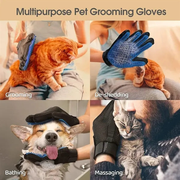Pet Grooming Massage Brush Gloves 2 PCS