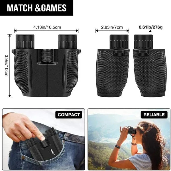 10x25 Compact Binoculars with carry bag