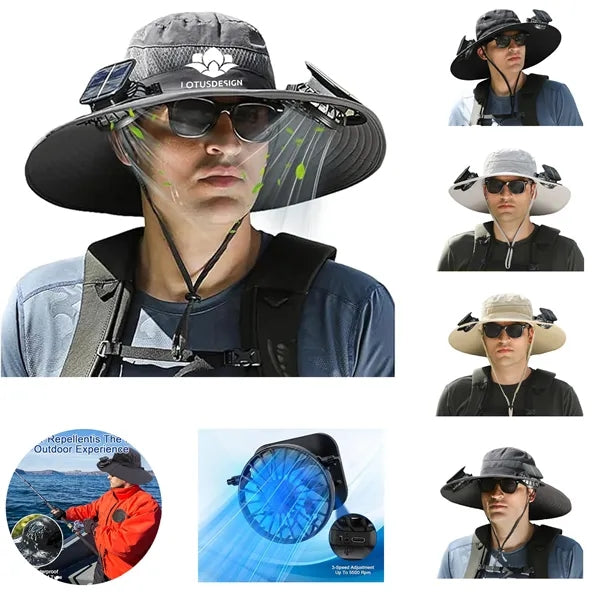 Solar-powered Charging Fan Bucaket Hat