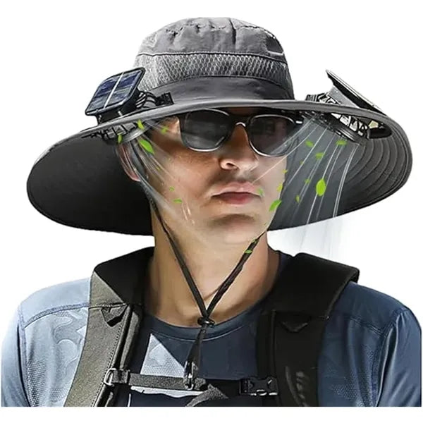Solar-powered Charging Fan Bucaket Hat