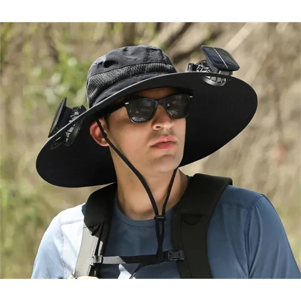 Solar-powered Charging Fan Bucaket Hat