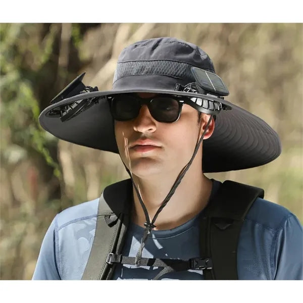 Solar-powered Charging Fan Bucaket Hat
