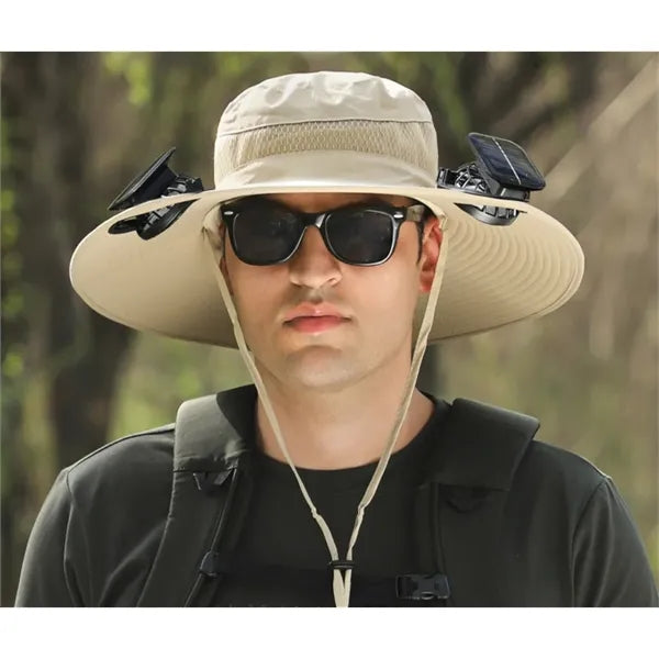 Solar-powered Charging Fan Bucaket Hat