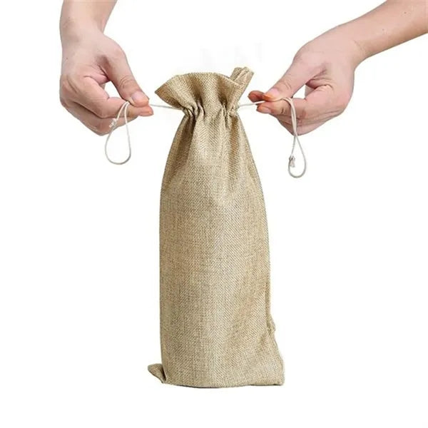 Imitating linen red wine packaging bag