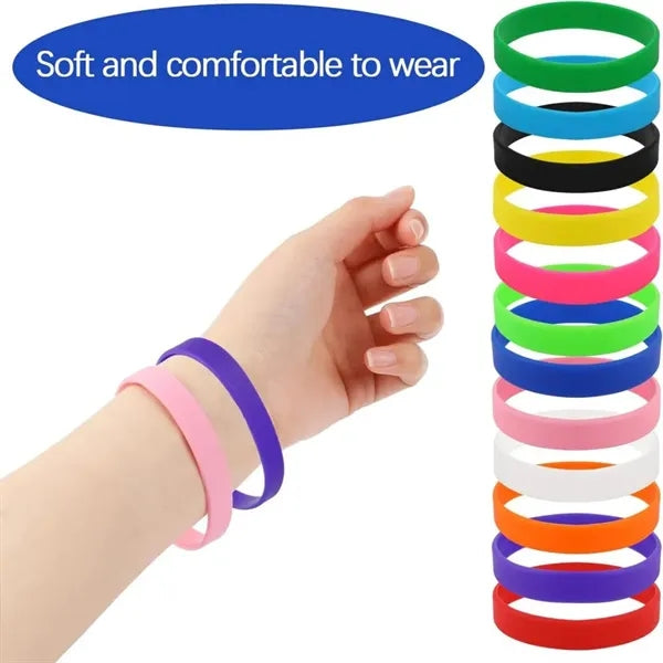 Silicone Wrist Bands, Assorted Color Rubber Bracelet Kit