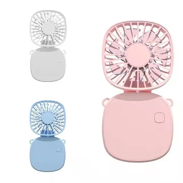 300 mAh Folding Mini Fan with Make Up Mirror