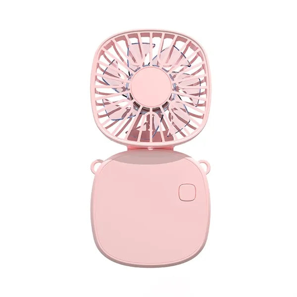 300 mAh Folding Mini Fan with Make Up Mirror