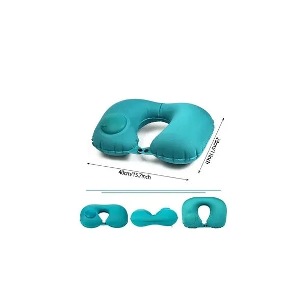Portable U-Shaped Push Inflatable Travel Neck Pillows