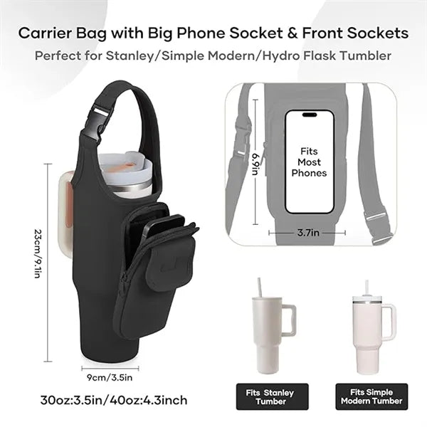 40oz Detachable Polyester Insulated Cup Sleeve w/ Pocket