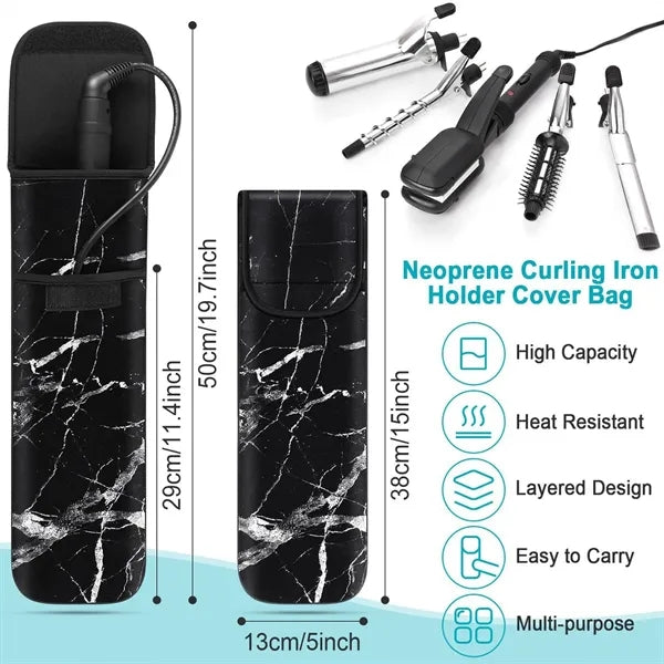 Heat-Resistant Neoprene Curling Iron Case for Travel