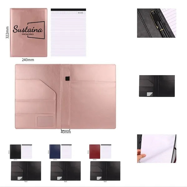 Leather Portfolio Organizer with Notepad