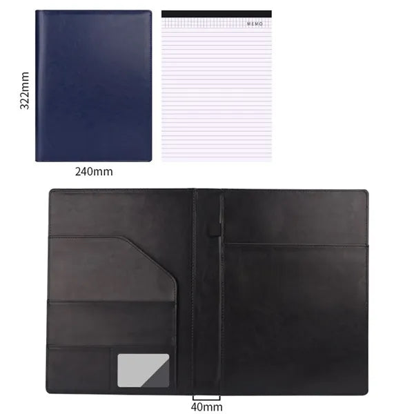 Leather Portfolio Organizer with Notepad