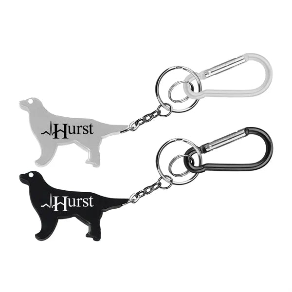 Dog Shape Bottle Opener Key Chain with Carabiner